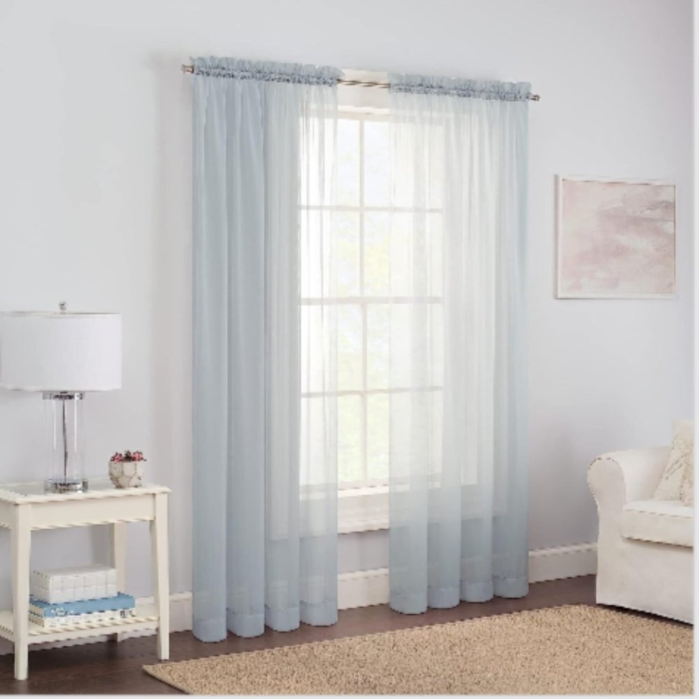 Pairs to Go Sheer Window Panels – Victoria Voile Grey – 2 Panels (59” x 84”)